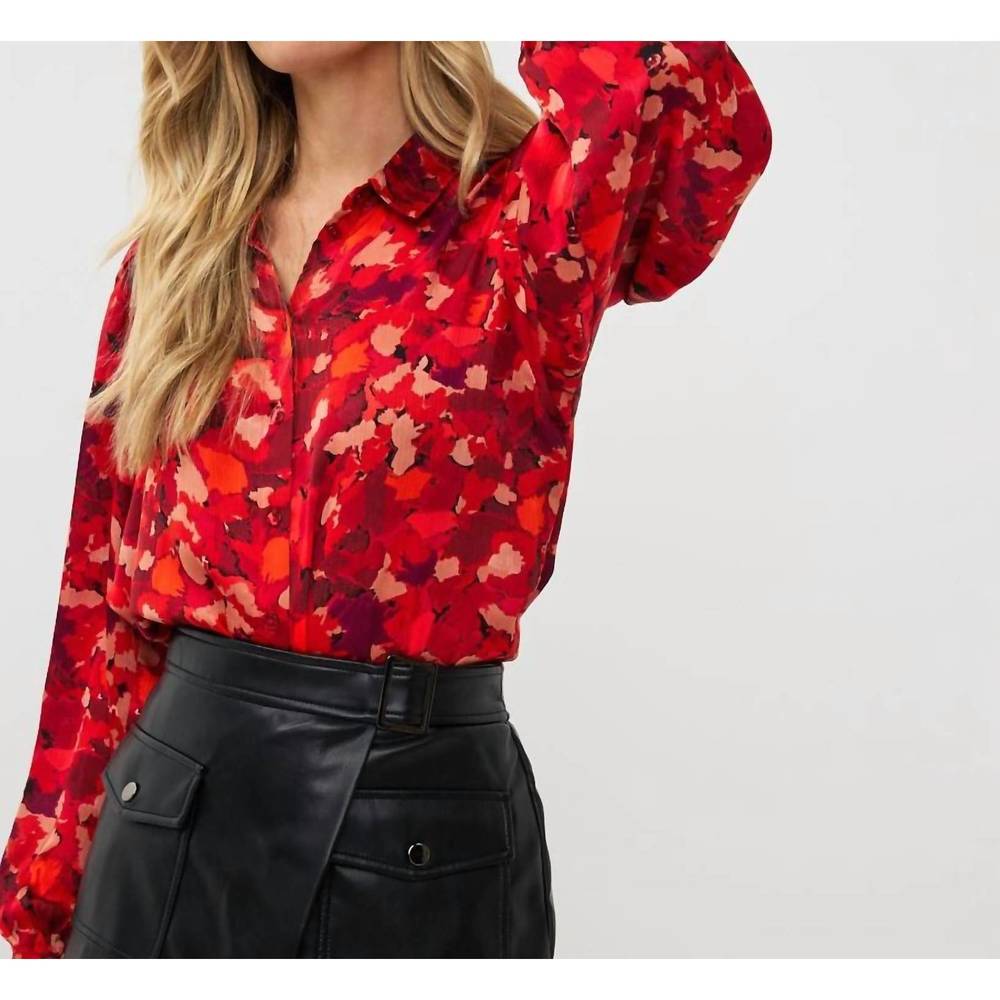 NEW ESQUALO wonders basic blouse in multi print